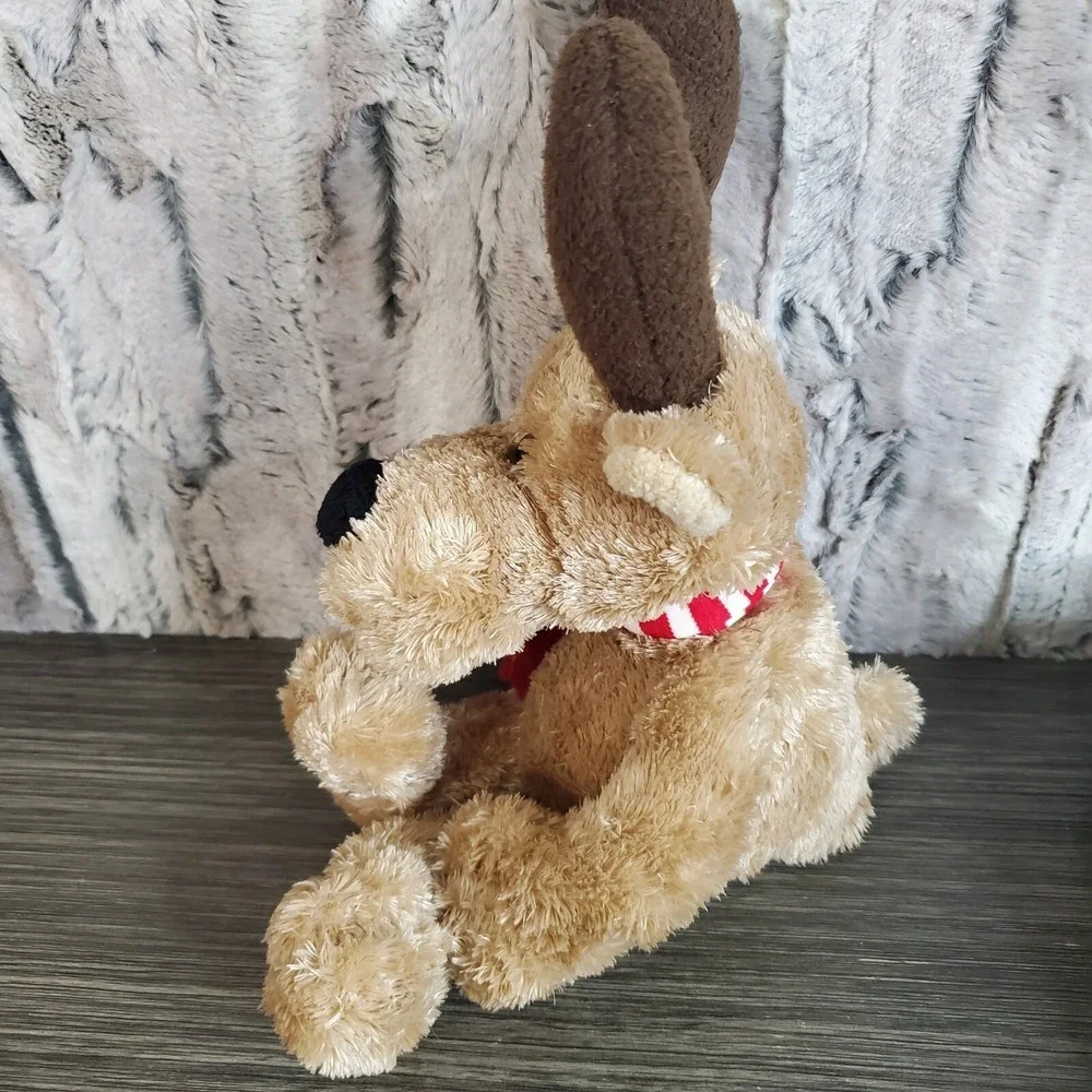 Animal Adventure Brown Reindeer 13' Plush Red Antlers Plus Cozy Scarf Christmas
